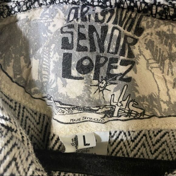 Original Senor Lopez Striped Heavy Knit Hoodie Sz L - Picture 6 of 7